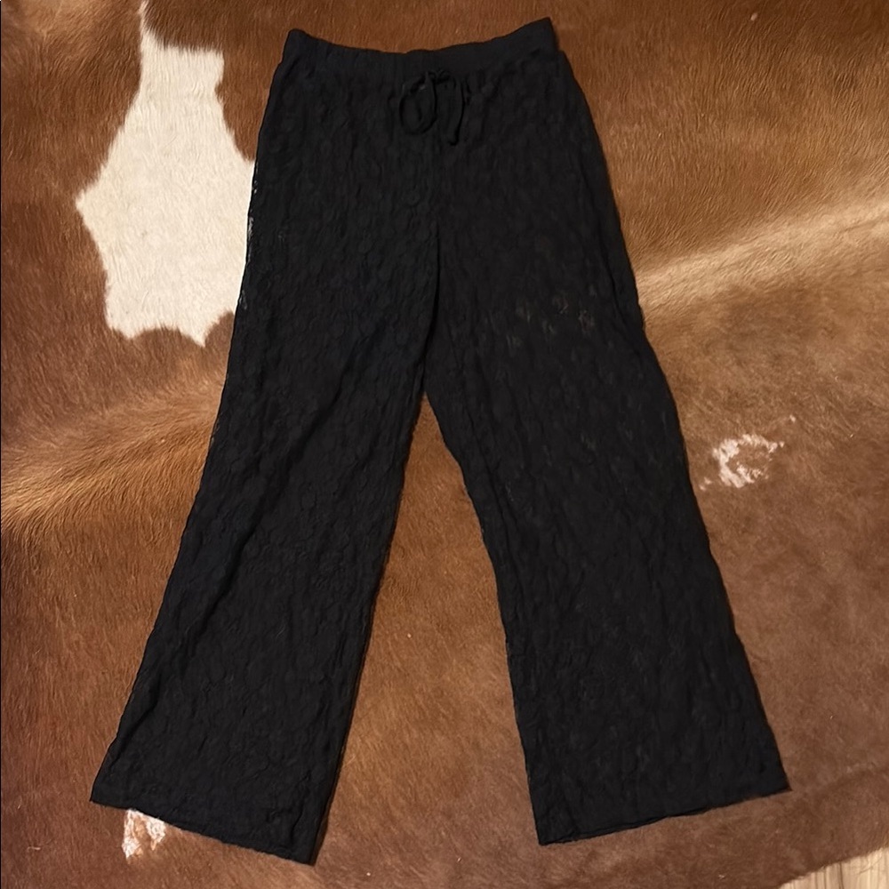 Chic Black Lace Pants